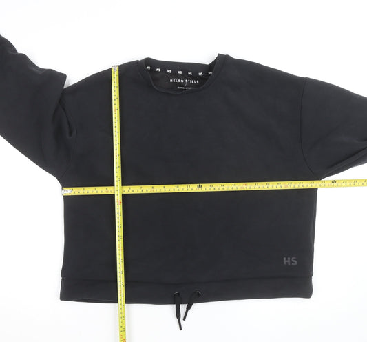 Helen Steele Black Womens Cropped Activewear Jacket Size L