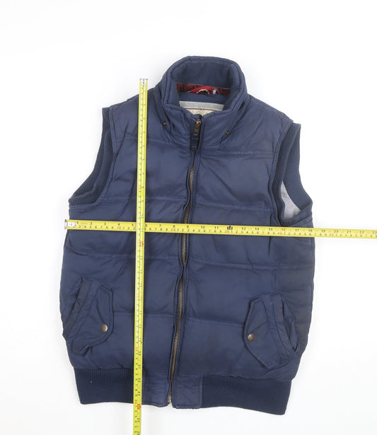 Fat Face Women's Blue Puffer Waistcoat Size 12 Sleeveless Casual