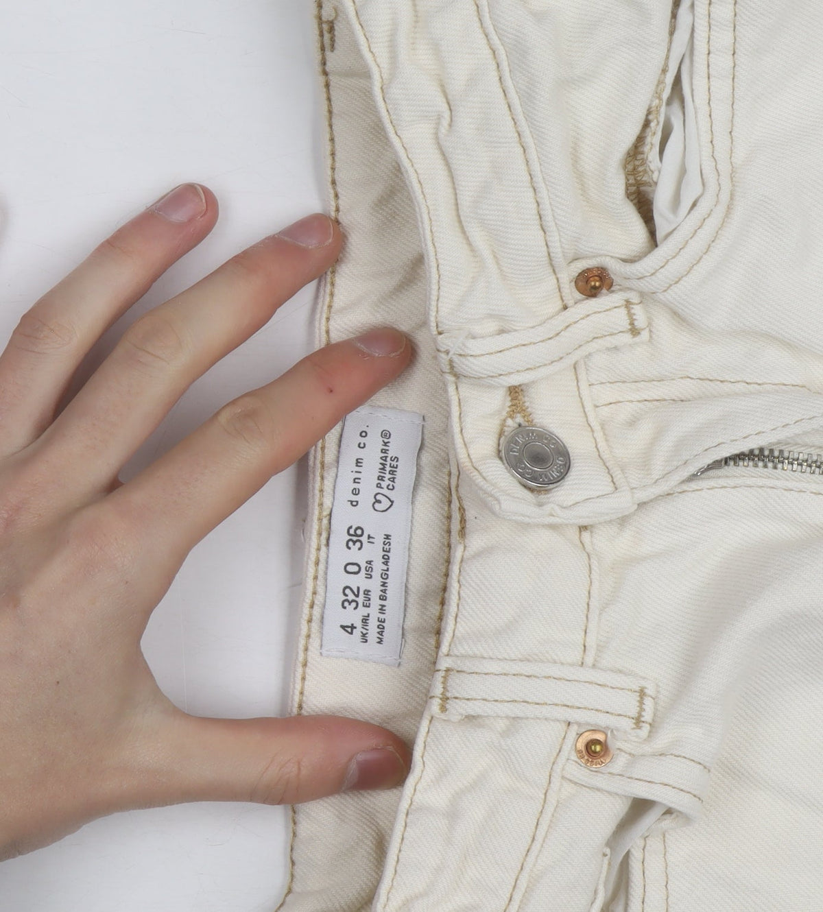 Additional view of Denim Co. Women's Ivory High Rise Mom Jeans, size 10