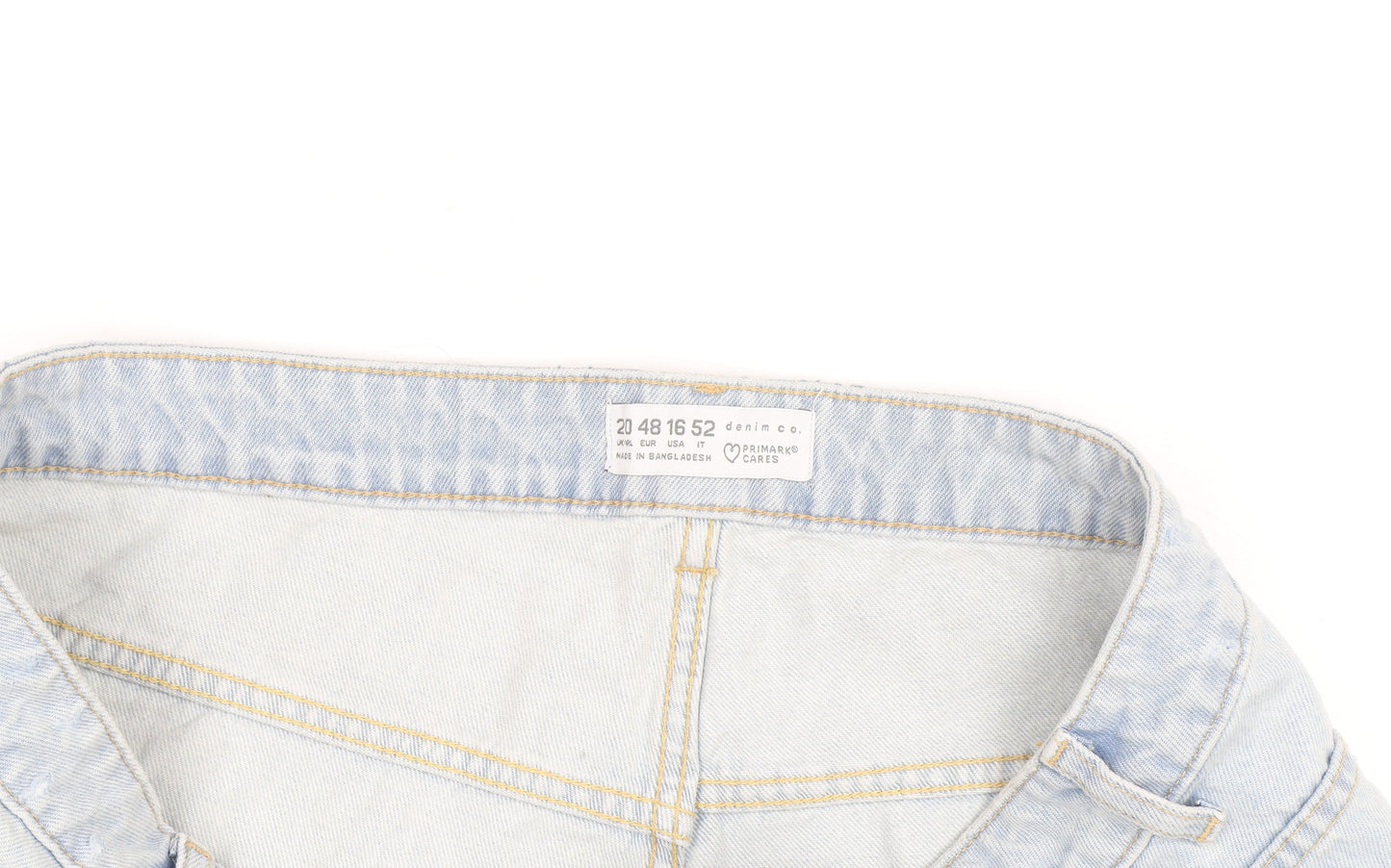 Primark Women Blue Size 20 High Rise Cut-Off Denim Shorts
