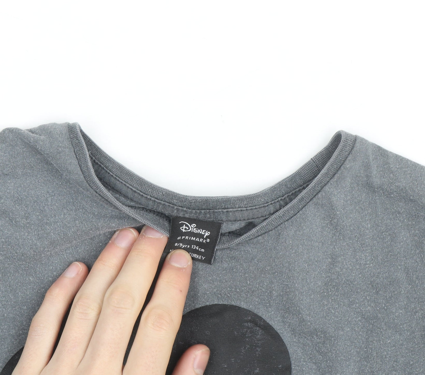 Disney at Primark Girls Grey Mickey Mouse Graphic T-Shirt 8 Years