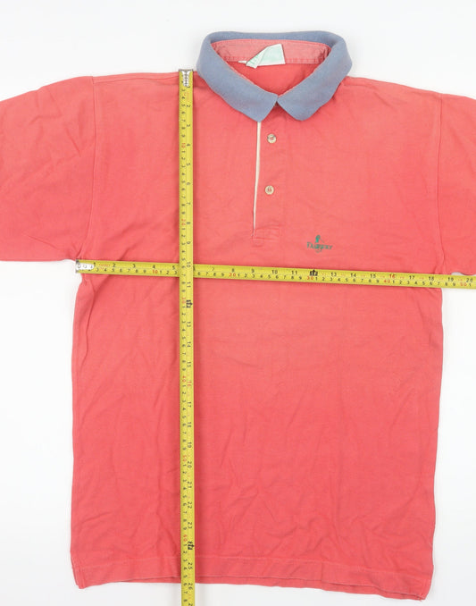Fairway Men's Pink Cotton Golf Polo Shirt Medium