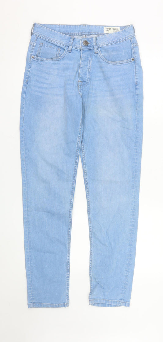 Additional front view of Denim Co. Men's Blue Slim Fit Straight Jeans W30 L32
