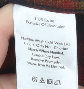 Eddie Bauer Men's Multicoloured Flannel Plaid Button-Up Shirt M