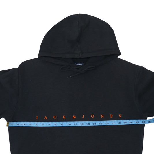 Jack & Jones Men's Black Pullover Hoodie L Classic Logo Fleece