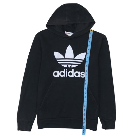 Adidas Boys Black Pullover Hoodie 13-14 Years Regular Fit Fleece Sweatshirt