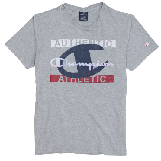 Champion Men’s Grey Athletic Graphic Crew Neck T-Shirt Small