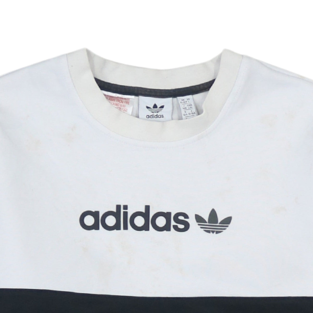 Additional view of Adidas boys’ green & white colourblock crew neck sweatshirt, size 13-14, years
