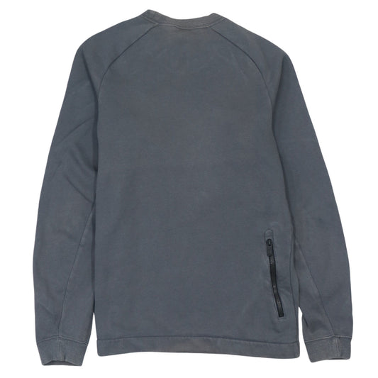 Nike Men’s Grey Small Pullover Sweatshirt Crew Neck Logo Zip Pocket