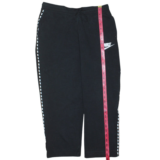 Nike Women’s Black M Track Pants with Side Stripe Drawstring Waist