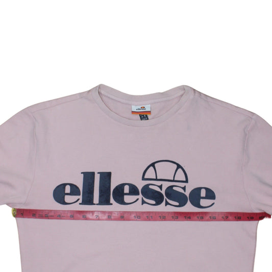 Ellesse Mens Pink Crew Neck Sweatshirt Size S Cotton Blend