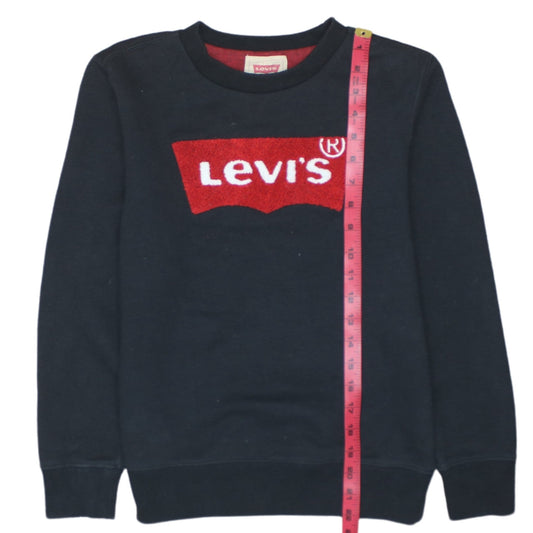 Levi's Boys Black Logo Crew Neck Pullover Sweatshirt Size 12 Years