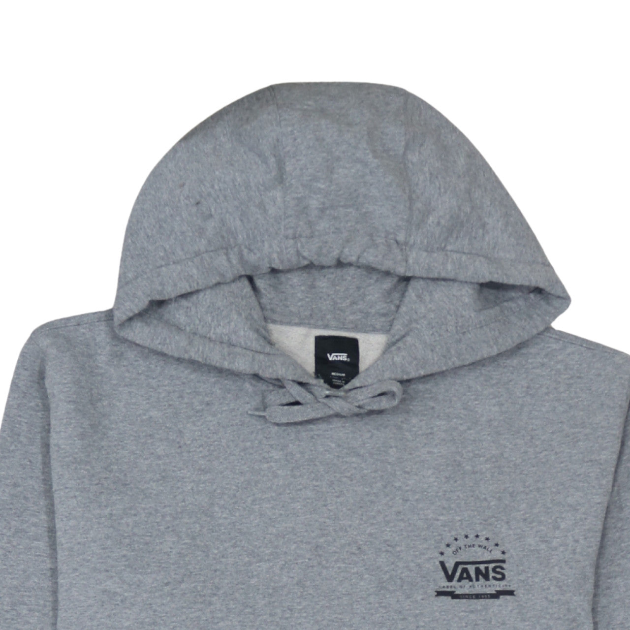 Vans Men’s Grey Pullover Hoodie Medium Regular Fit Logo Skate Style