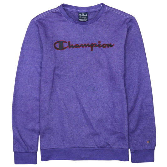 Champion Boys Purple Logo Sweatshirt Size 13-14 Years Crew Neck Fleece