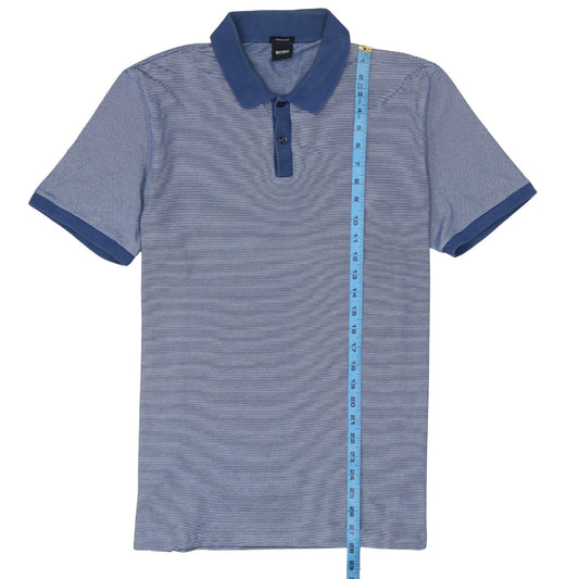 Hugo Boss Men’s Blue Striped Regular Fit Polo Shirt Size M