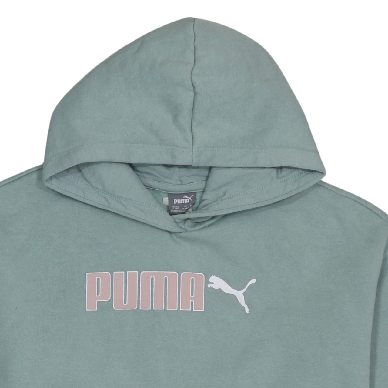 Additional view of Puma girls’ green pullover hoodie 13-14 years logo fleece sweatshirt