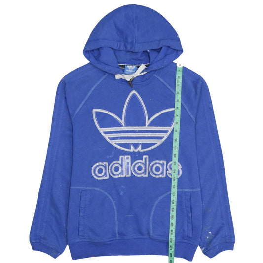 Adidas Mens Blue Pullover Hoodie Size M Logo Sportswear