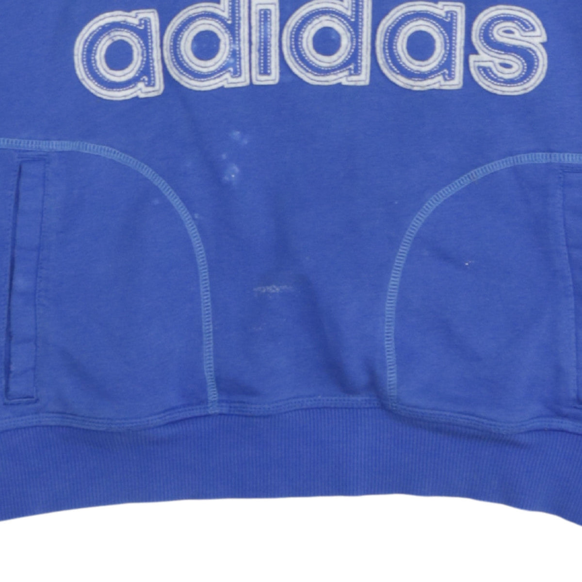 Additional view of Adidas men’s blue pullover hoodie, size M, logo sportswear