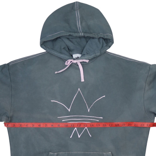 adidas Men Blue Pullover Hoodie S Embroidered Logo Sportswear
