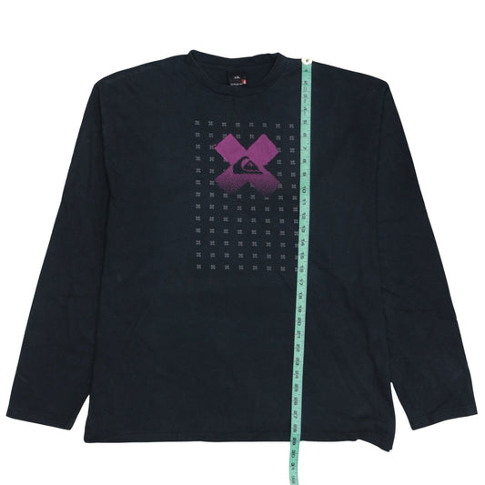 Quiksilver Men’s Black Long Sleeve Graphic Cotton T-Shirt 2XL