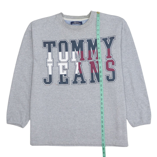 Tommy Jeans Mens Grey Cotton Blend Crew Neck Sweatshirt M