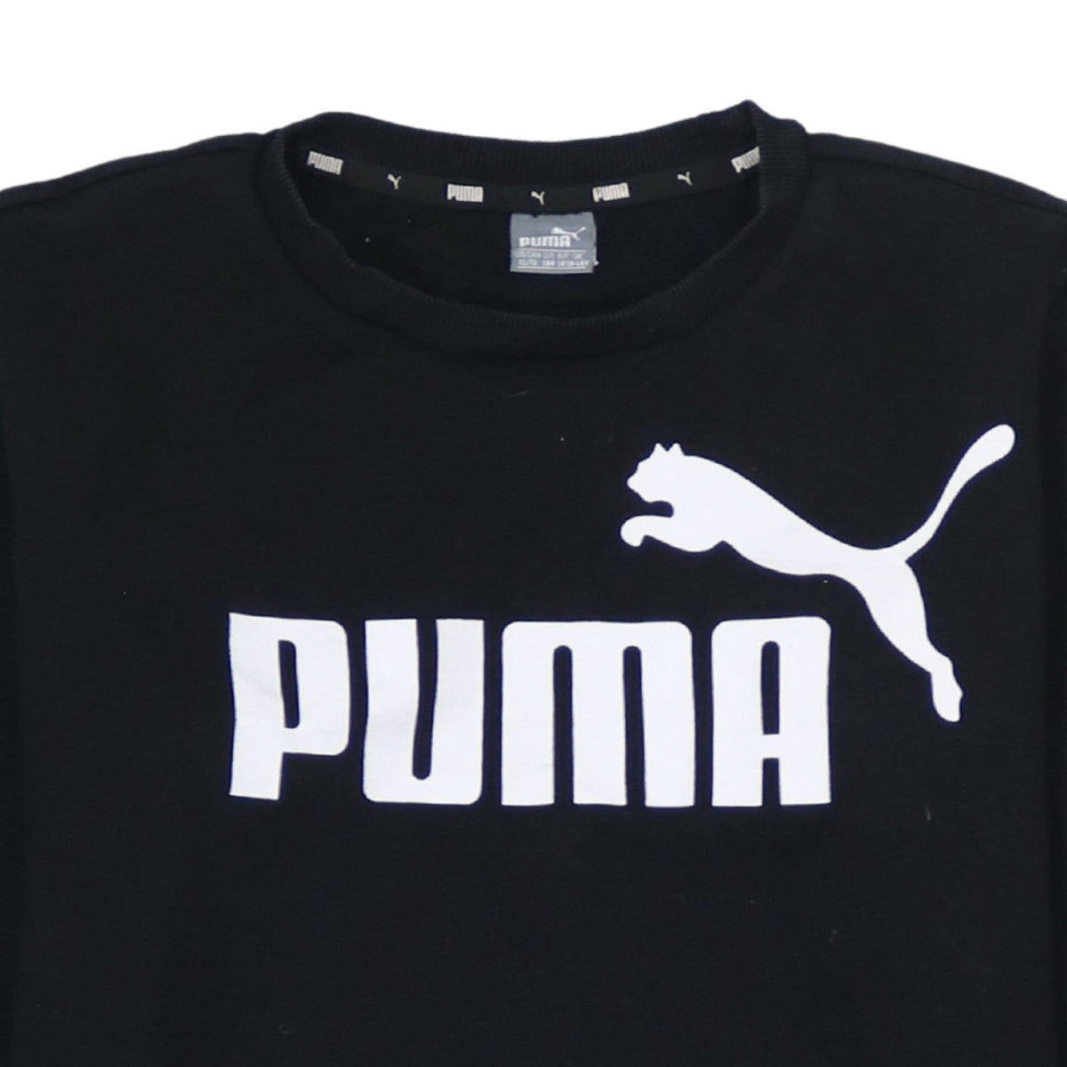 Additional view of Puma boys’ black xl crew neck pullover sweatshirt with logo print