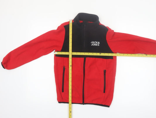 Jack & Jones Boys Red & Black Fleece Zip Jacket 12-13 Years