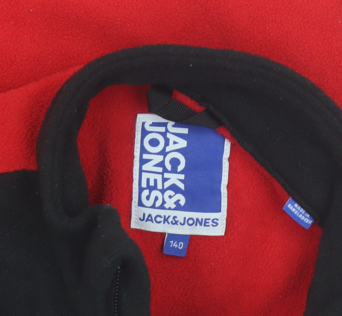 Additional view of Jack & Jones boys’ red & black fleece zip jacket 12-13 years