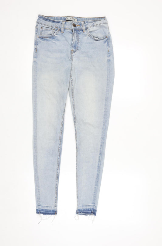 Additional front view of Denim Co Women's Light Blue Skinny Jeans, size 8, Mid Rise Stretch