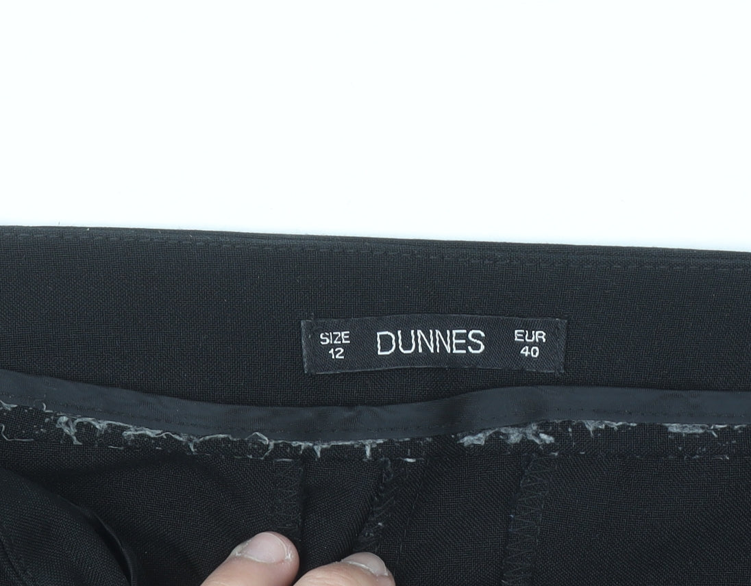 Brand and care label for Dunnes Women Black, size 12, Straight Leg Dress Pants Trousers