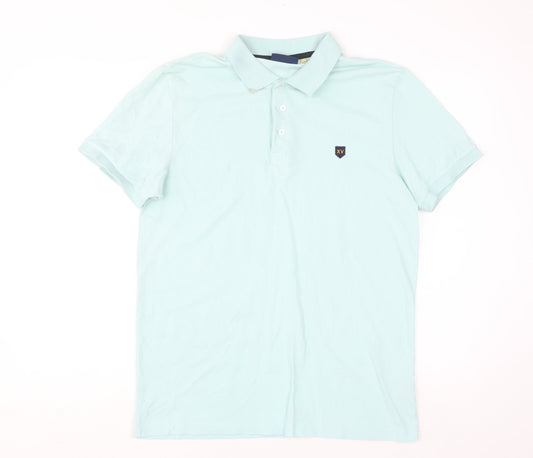 XV Kings Mens Blue Cotton Short Sleeve Polo Shirt Size M