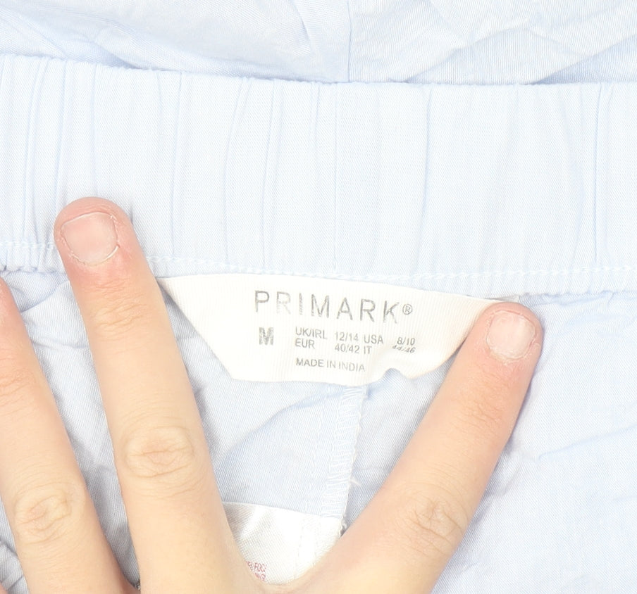 Primark Women Light Blue Cotton Casual Shorts UK 12/14 Medium