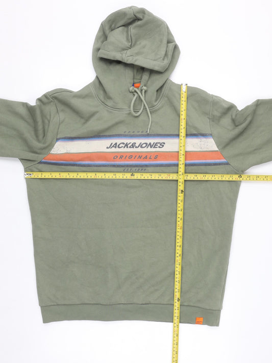 Jack & Jones Men's Green XL Pullover Hoodie Fleece Sweatshirt
