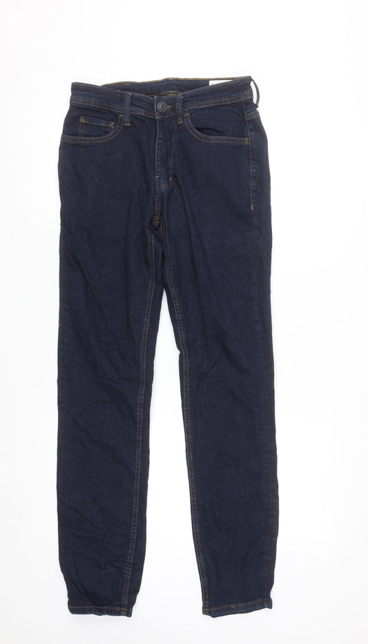Additional front view of Denim Co Women Slim Fit Dark Blue Stretch Jeans, size 12, W28 L32