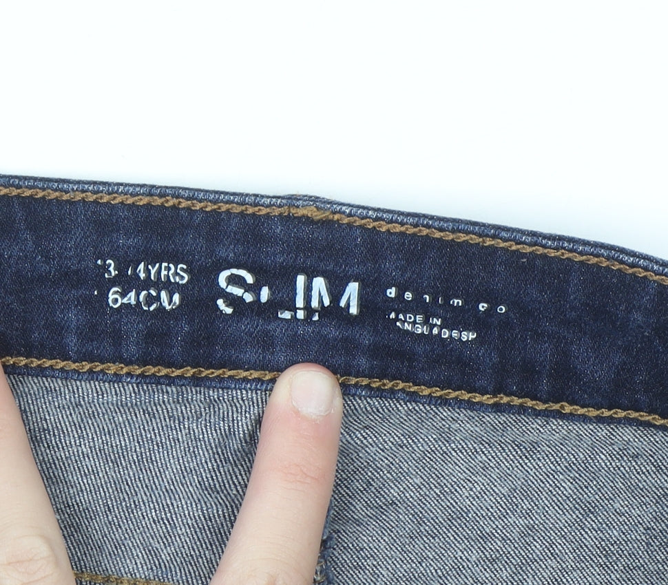 Additional view of Denim Co girls’ blue slim fit jeans 13-14 years dark wash stretch