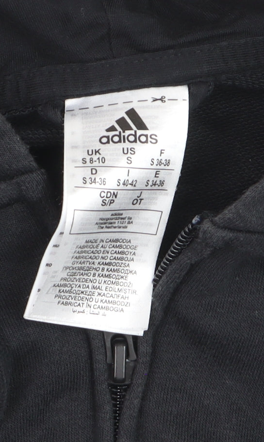 Additional view of Adidas boys’ black hooded full zip track jacket 8-10 years