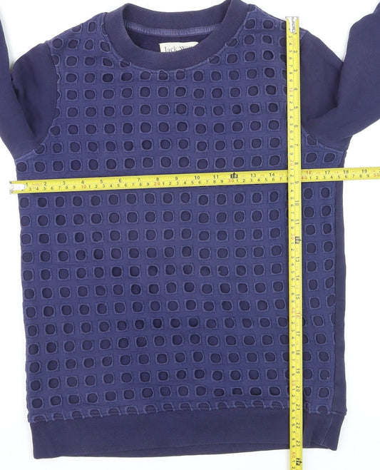 Jack Wills Women's Navy Cotton Crew Neck Long Sleeve Sweatshirt UK 10