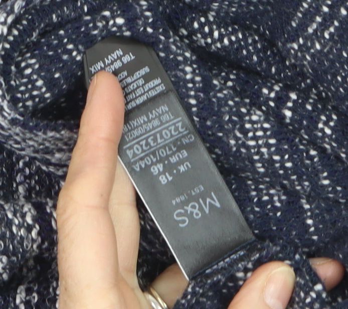 Marks and Spencer Women Blue Roll Neck Knit Jumper Size 18
