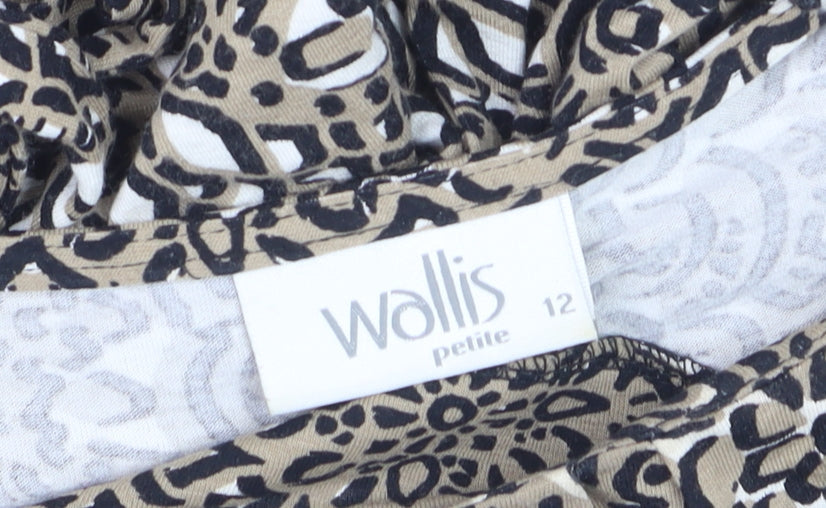 Wallis Petite Beige Geometric Fit & Flare Dress Women’s Size 12
