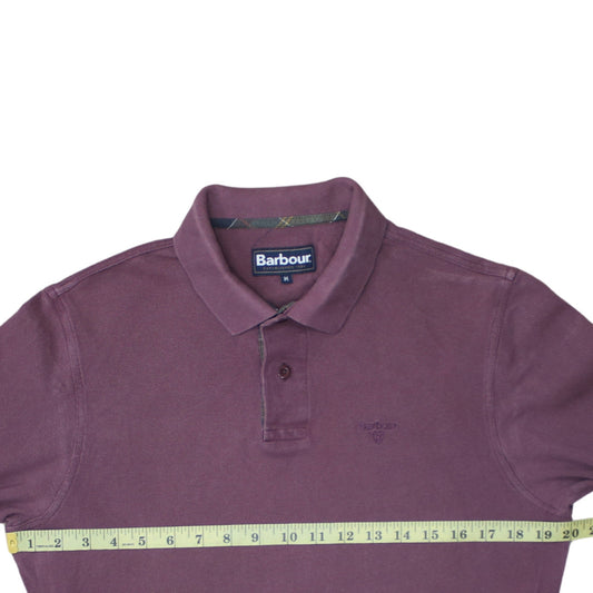 Barbour Men's Purple Long Sleeve Cotton Polo Shirt Size M