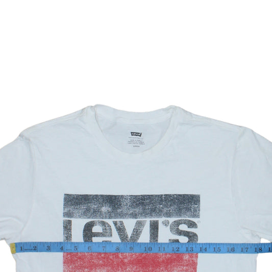 Levi's Men's White Small Logo Graphic Cotton T-Shirt