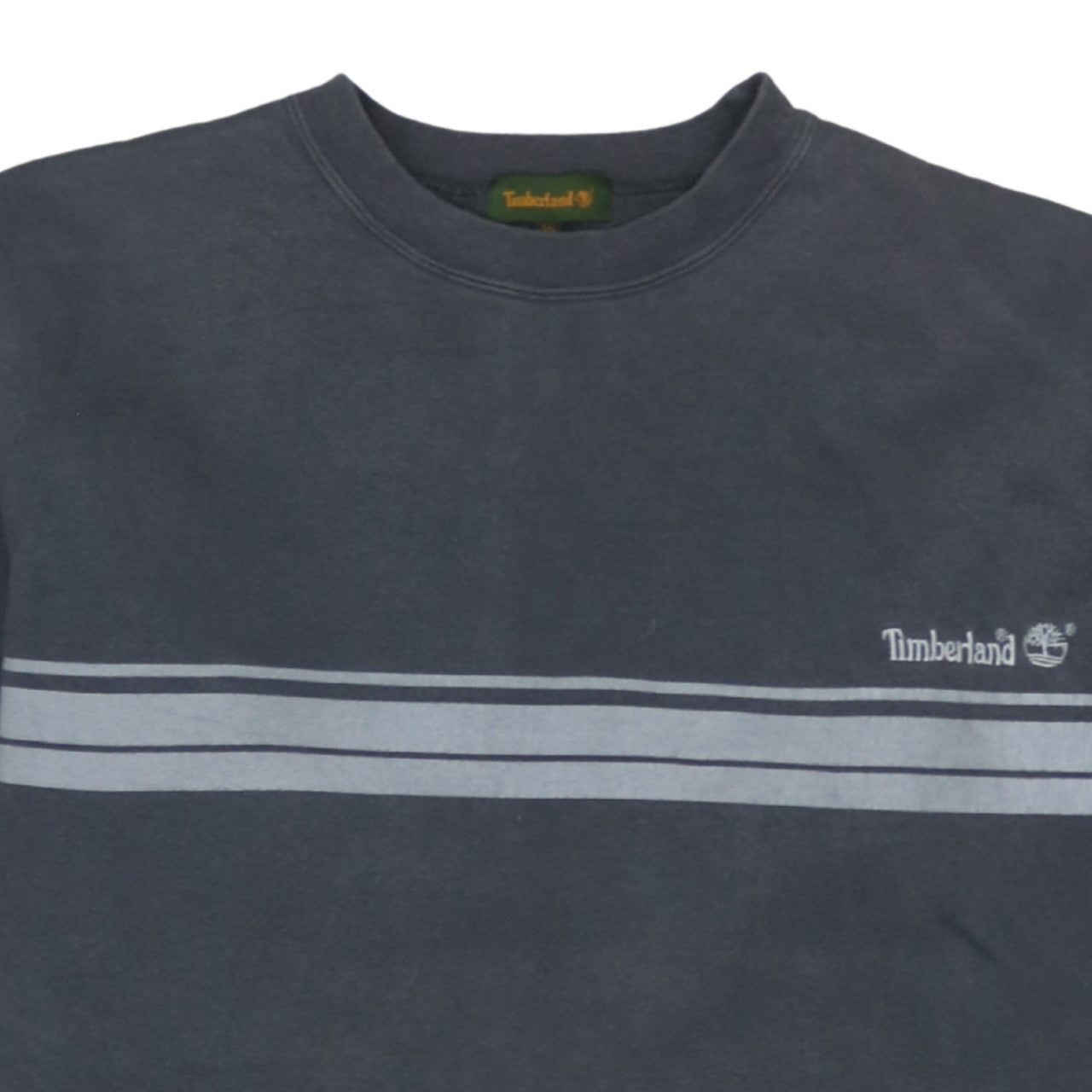 Additional view of Timberland boys’ black striped crew neck fleece pullover sweatshirt 16 years