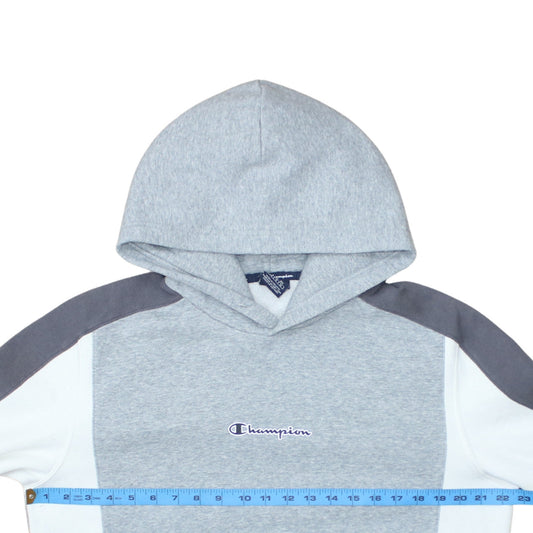 Champion Men’s Grey Pullover Hoodie Large Logo Fleece Sweatshirt