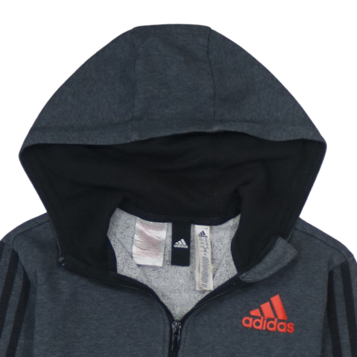 Additional view of Adidas boys’ grey full zip colourblock hoodie 11-12 years