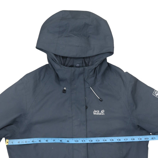 Jack Wolfskin Women's Blue Waterproof Hooded Rain Jacket Size 12