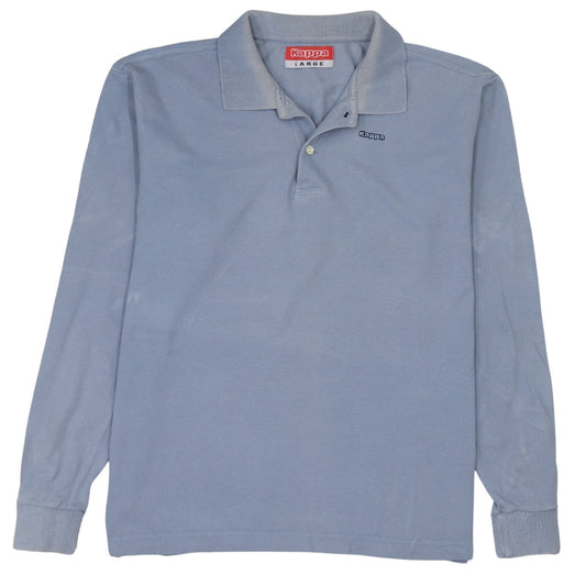 Kappa Men's Blue Long Sleeve Polo Shirt Size L Cotton Casual Top