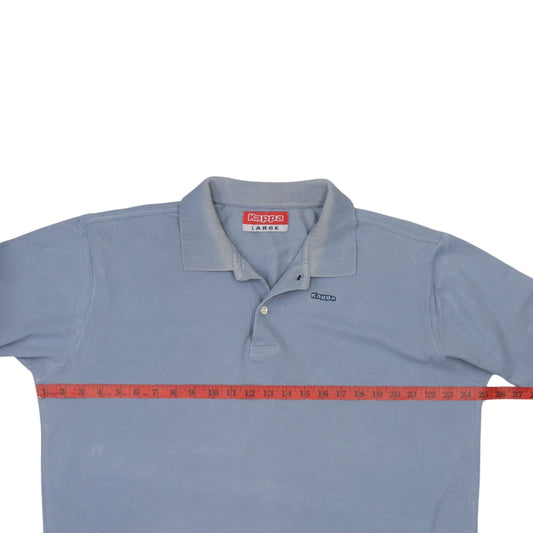 Kappa Men's Blue Long Sleeve Polo Shirt Size L Cotton Casual Top