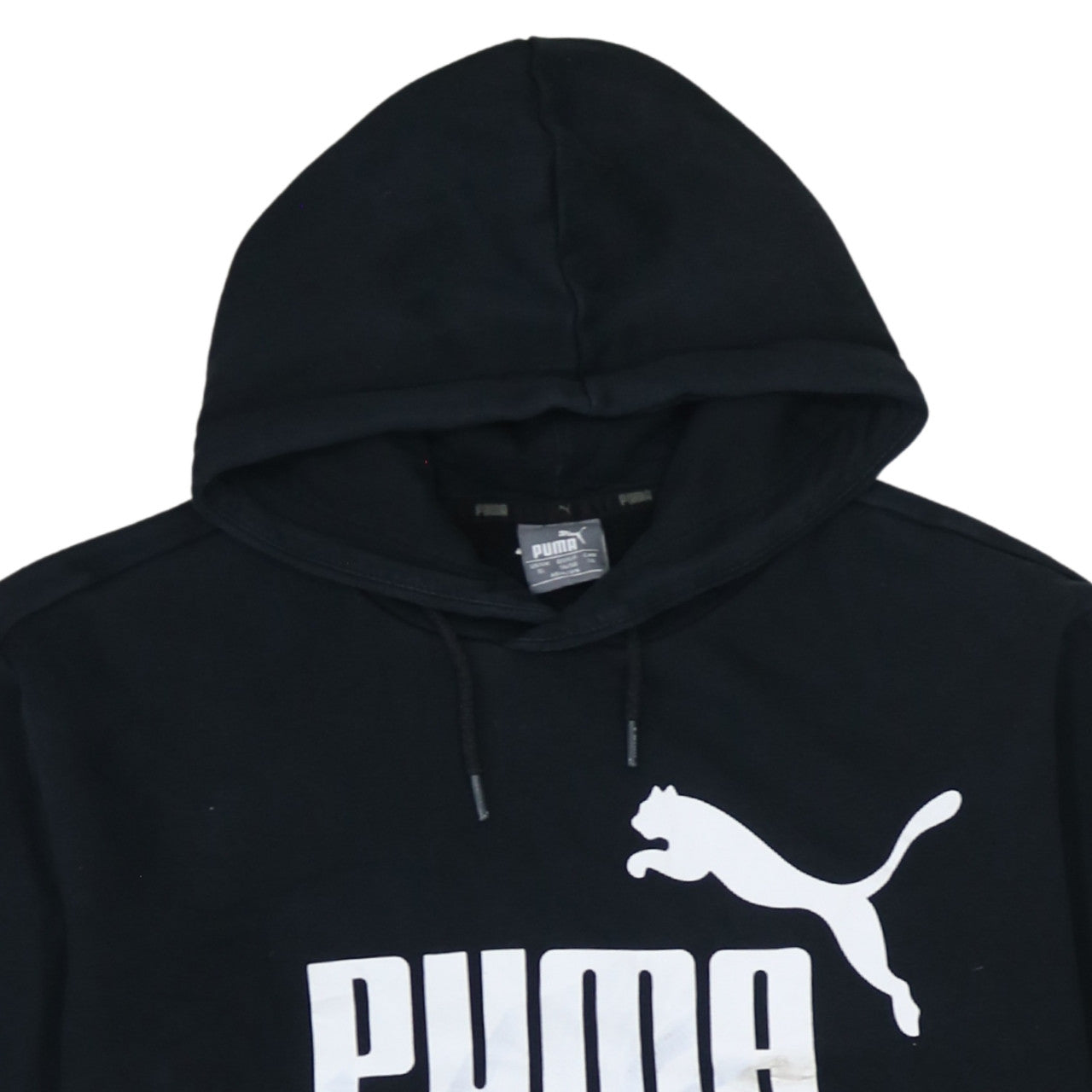 Puma Men's Black XL Pullover Hoodie with Logo Print