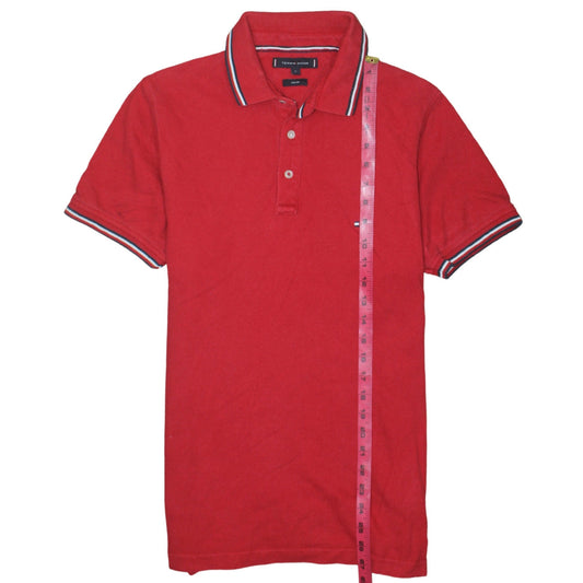 Tommy Hilfiger Men's Red Slim Fit Polo Shirt L Cotton Classic