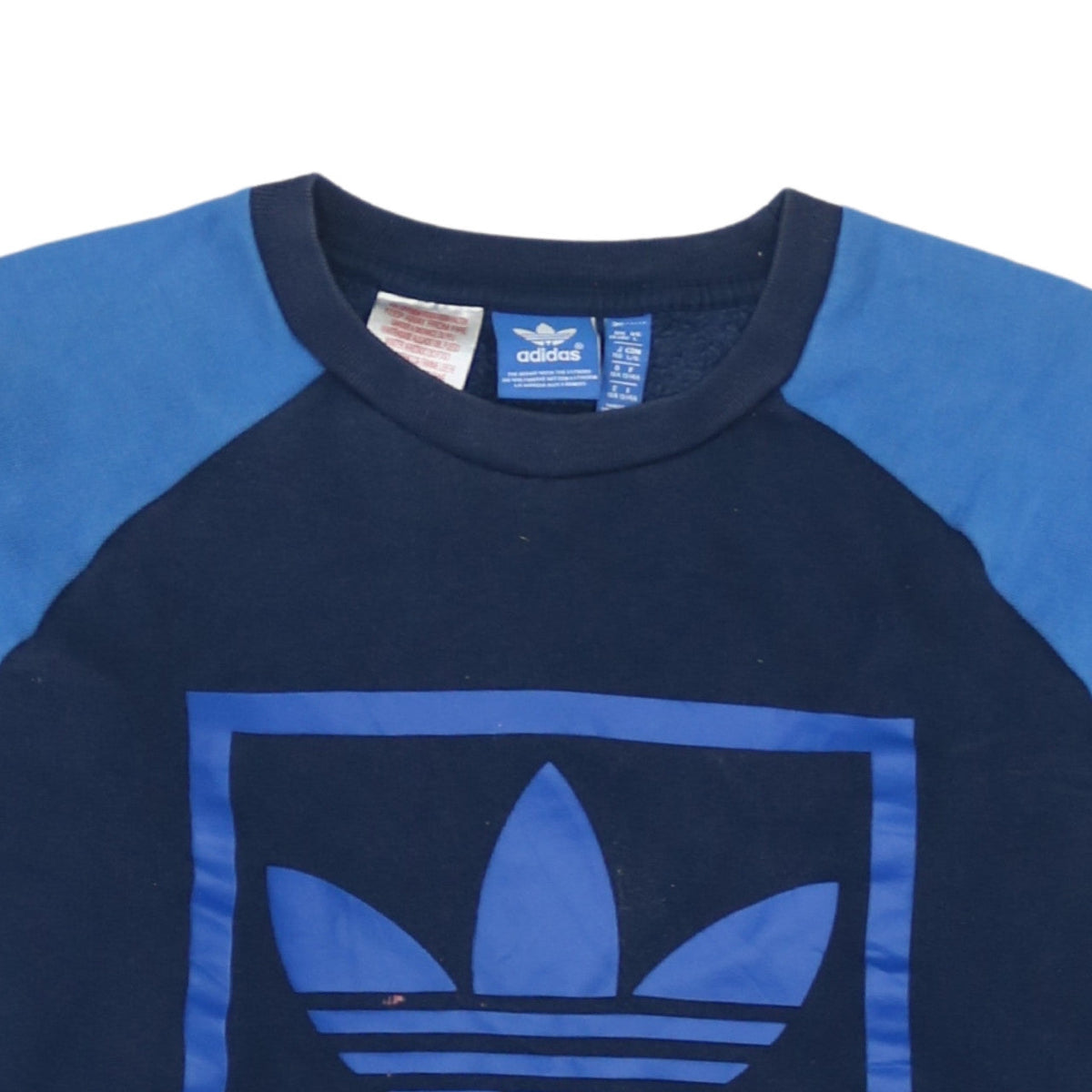 Additional view of Adidas boys’ blue crew neck pullover sweatshirt 13-14 years logo print